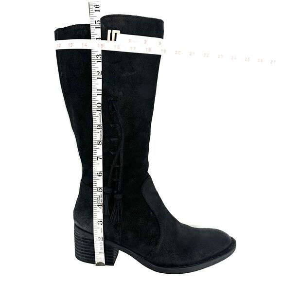 Born Women Mid-Calf Riding/Western Boot Size 9M Black Leather Knee-High Bootie - Picture 8 of 13